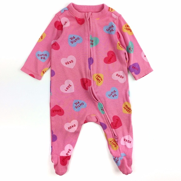 Old Navy Conversation Hearts Footed One-Piece